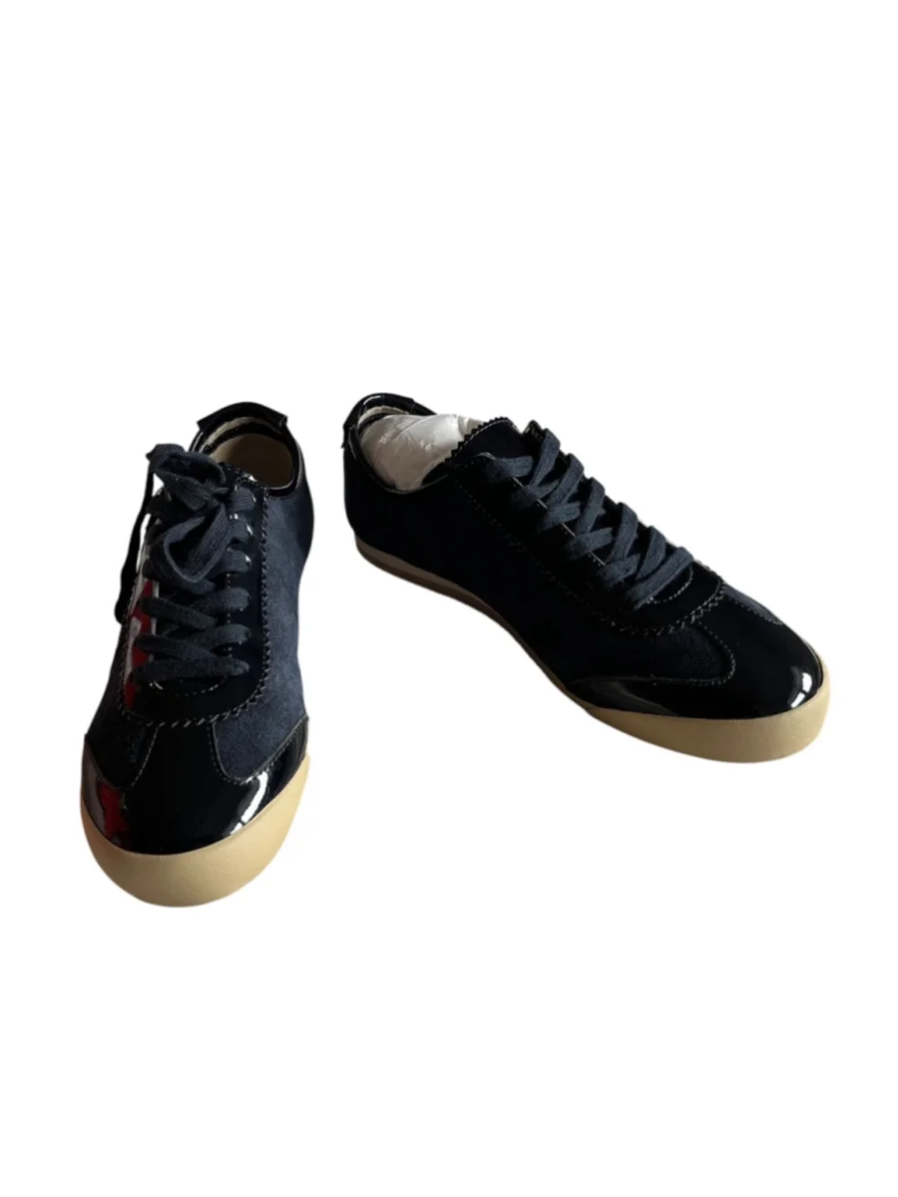 Tory Burch Murphy Navy Blue Suede NWT Patent Leather Sneakers 6